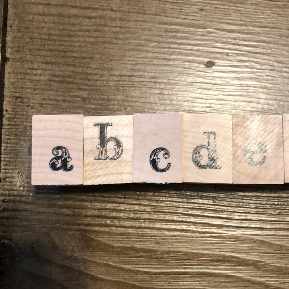 SOLD: Alphabet stamp set